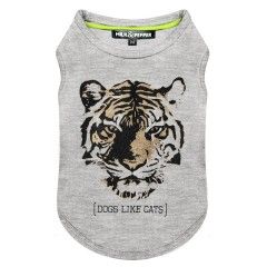 Grey T-Shirt Tiger for dogs - Milk&Pepper