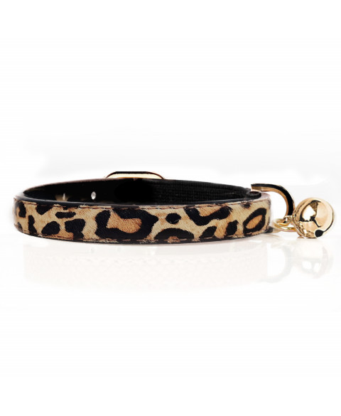 Cat collar in Leopard leather - Milk&Pepper